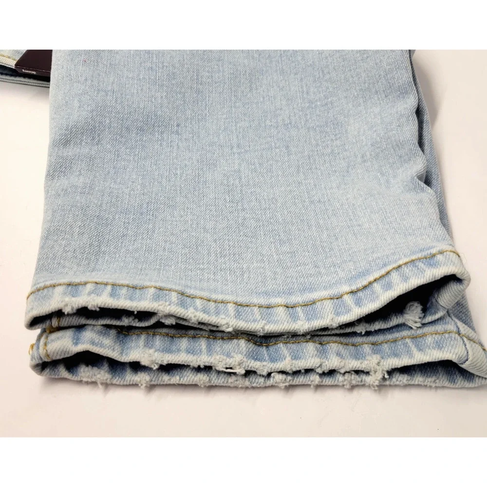 Ava & Viv Jeans Womens 26 Light Blue Mid Rise Skinny Stretch Raw Hem Denim New‎
